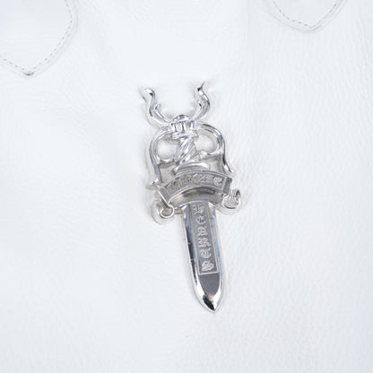 CHROME HEARTS WHITE/BLACK LARGE DAGGER TOTE BAG