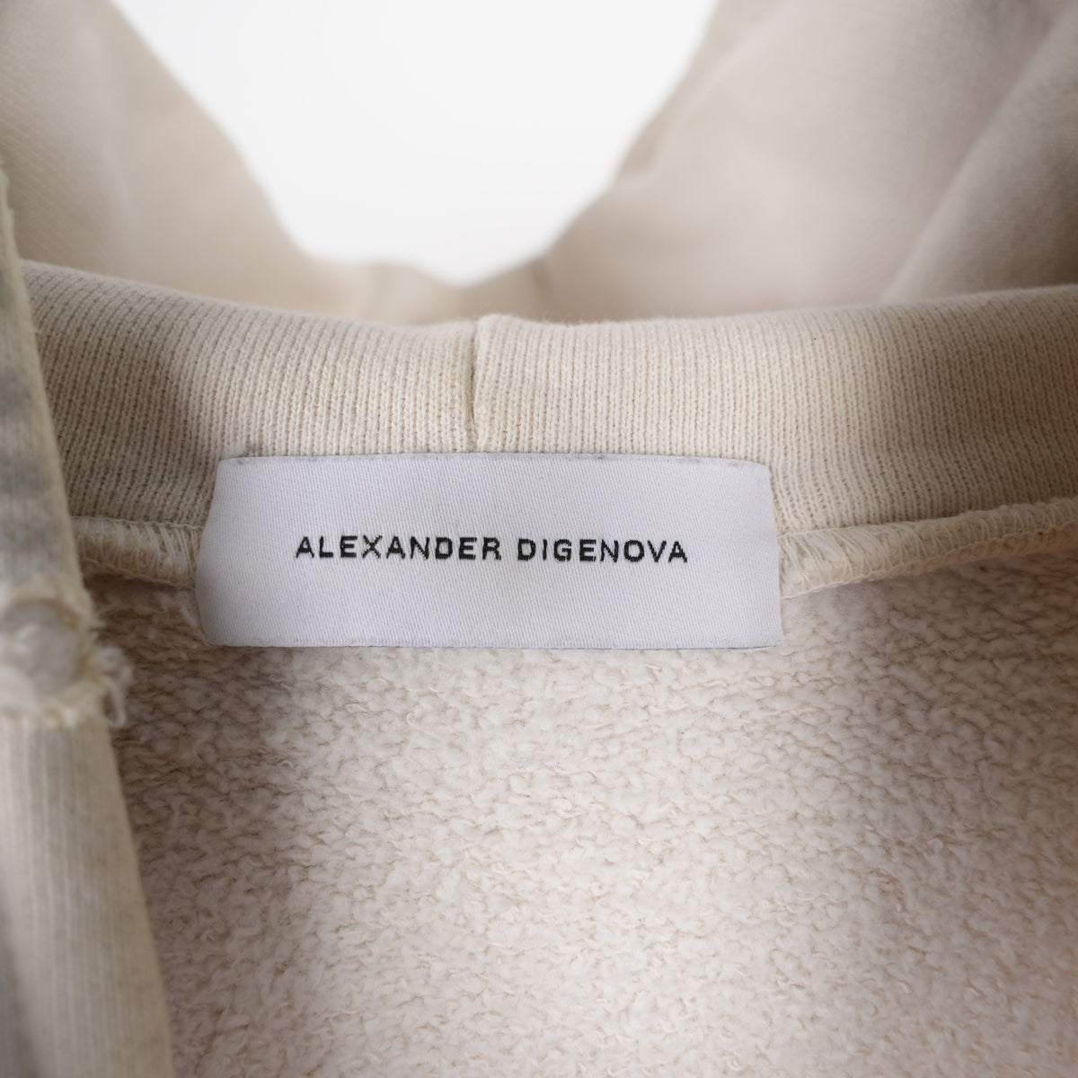 ALEXANDER DIGENOVA WHITE DISTRESSED REPENT HOODIE