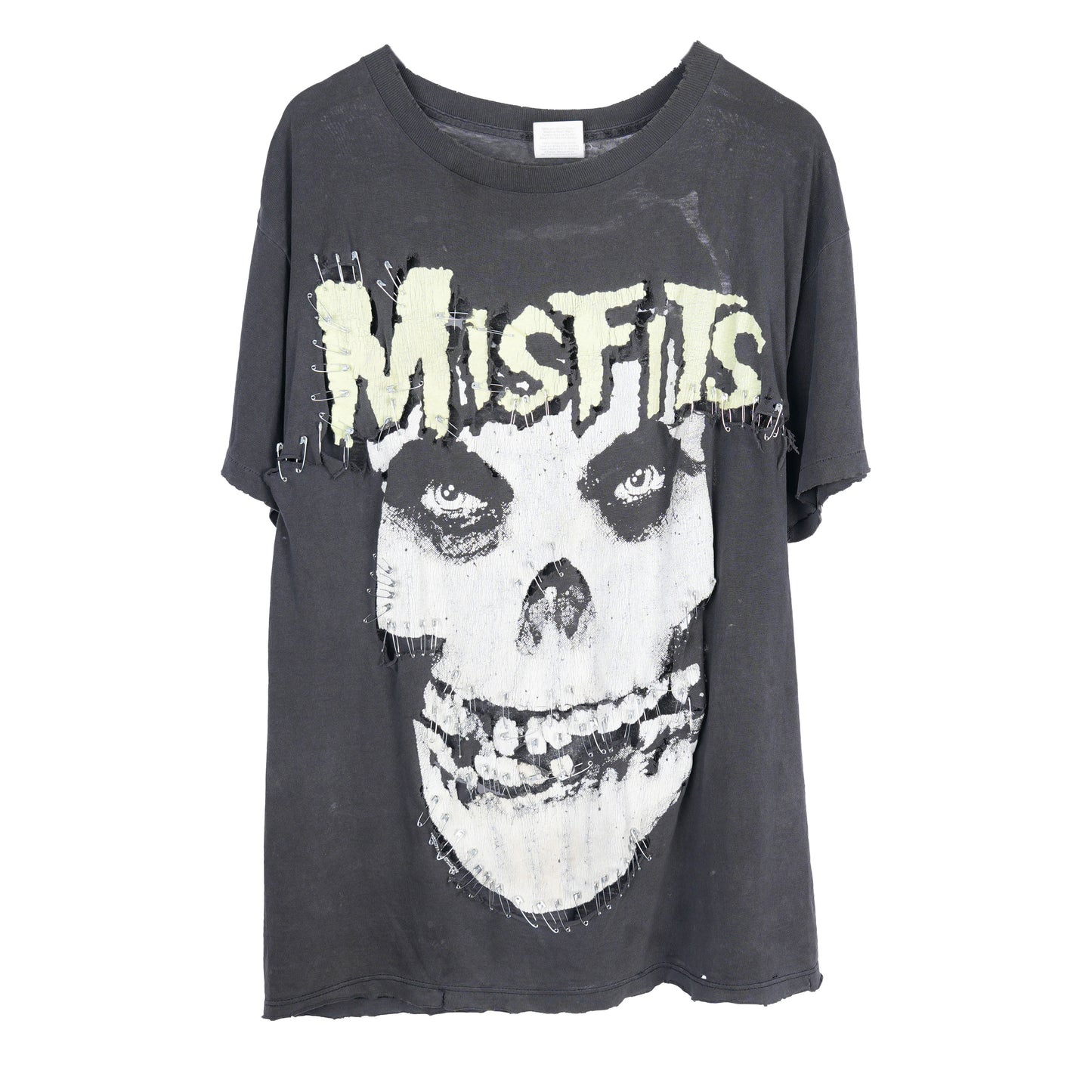 THRASHED MISFITS SAFETY PIN T-SHIRT