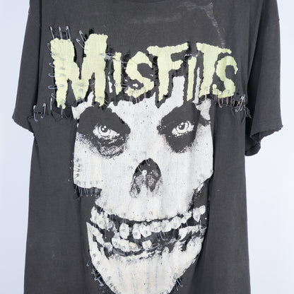THRASHED MISFITS SAFETY PIN T-SHIRT