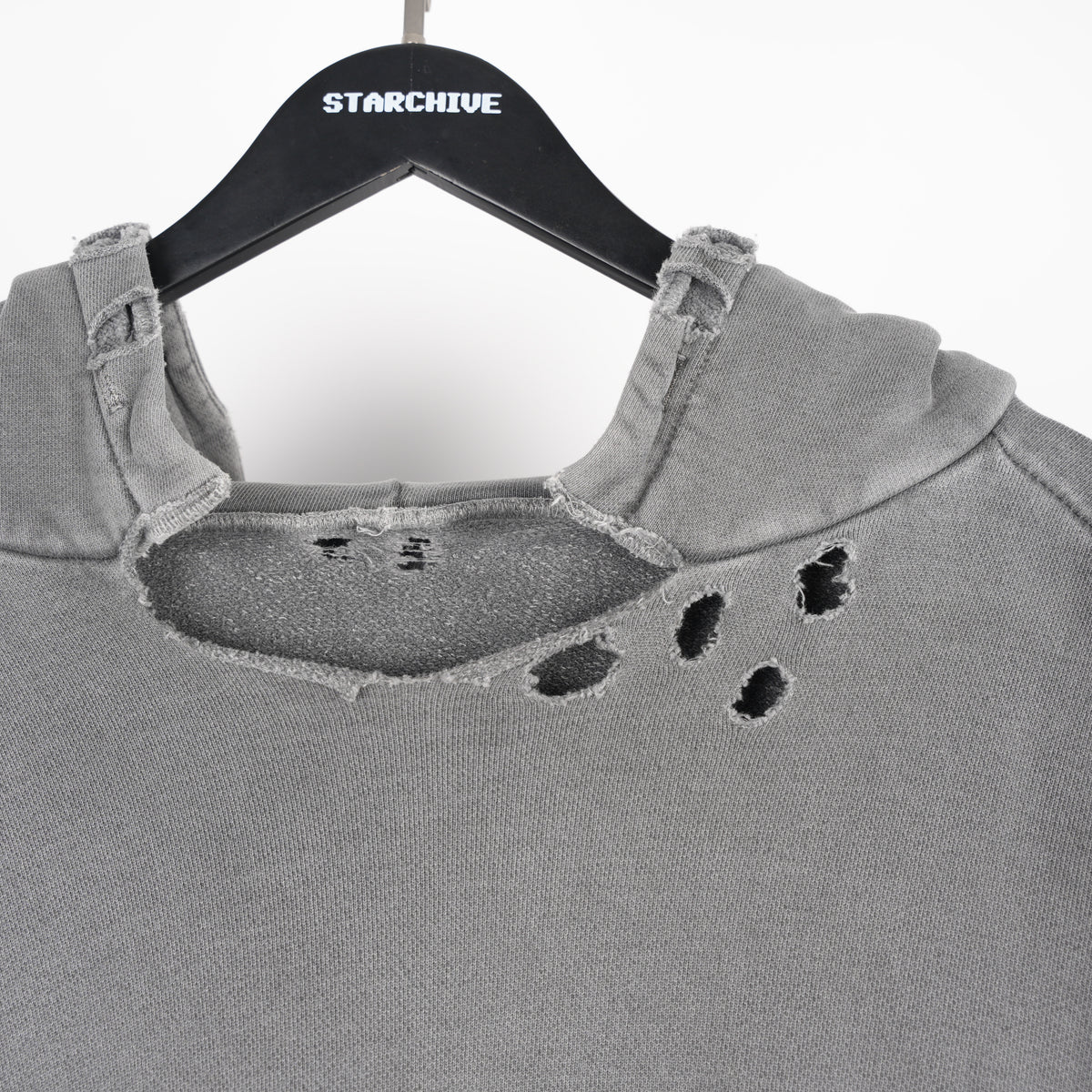 ALEXANDER DIGENOVA THRASHED BOXY GREY BLANK HOODIE