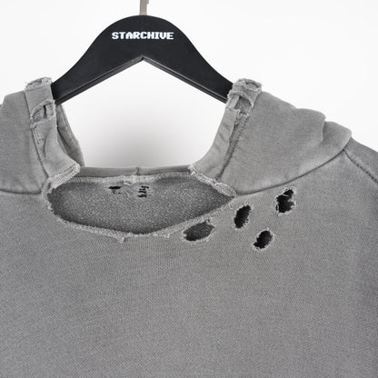 ALEXANDER DIGENOVA THRASHED BOXY GREY BLANK HOODIE