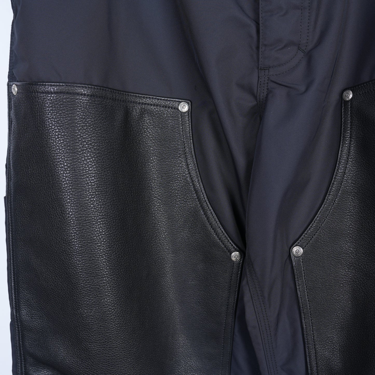 CHROME HEARTS NYLON LEATHER CARPENTER PANTS