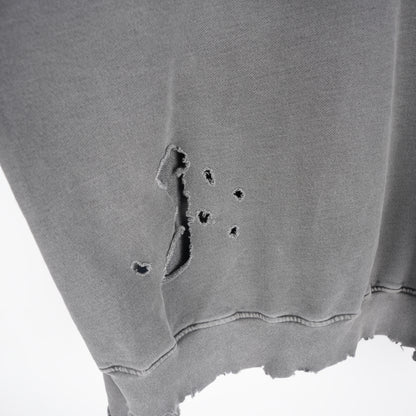 ALEXANDER DIGENOVA THRASHED BOXY GREY BLANK HOODIE