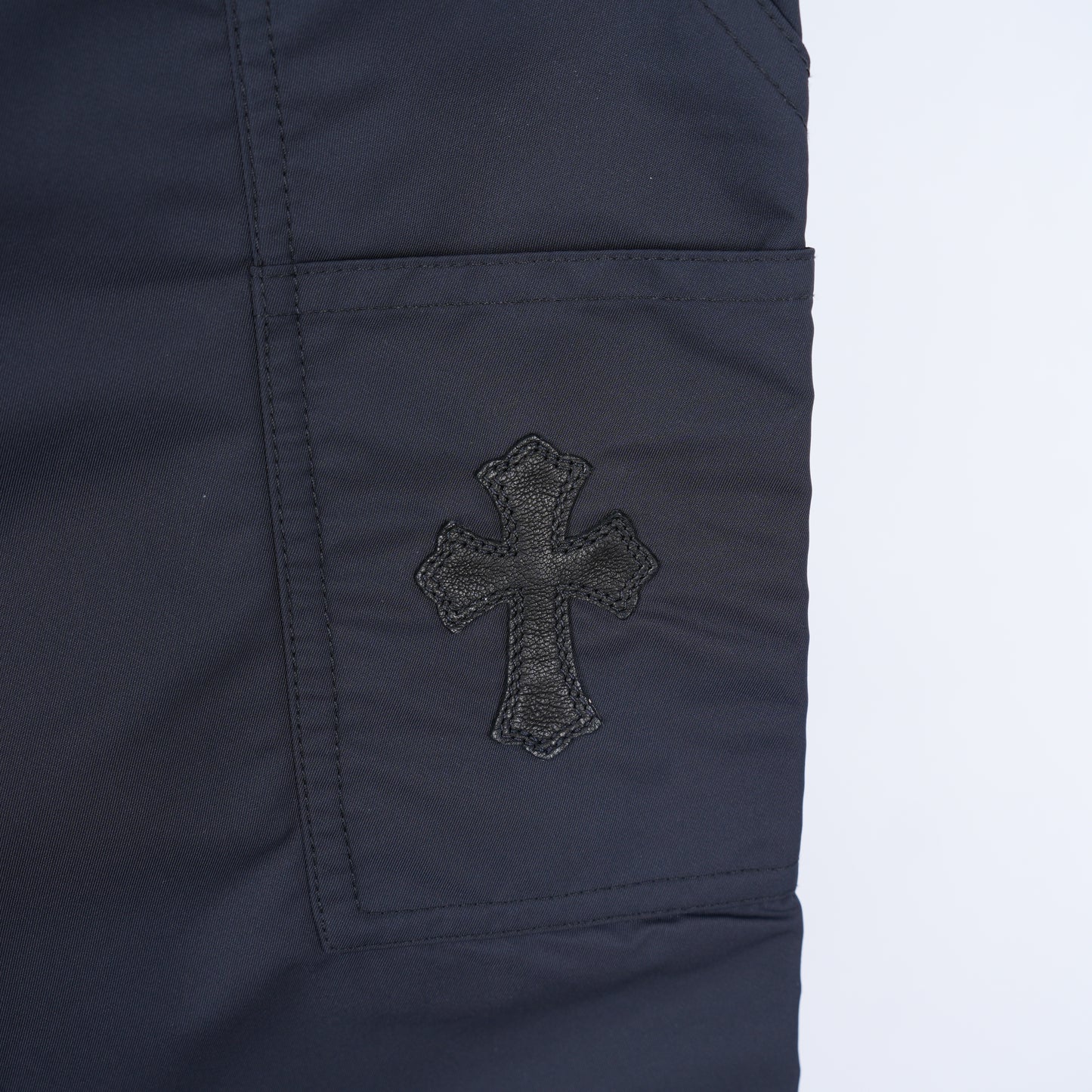 CHROME HEARTS NYLON LEATHER CARPENTER PANTS