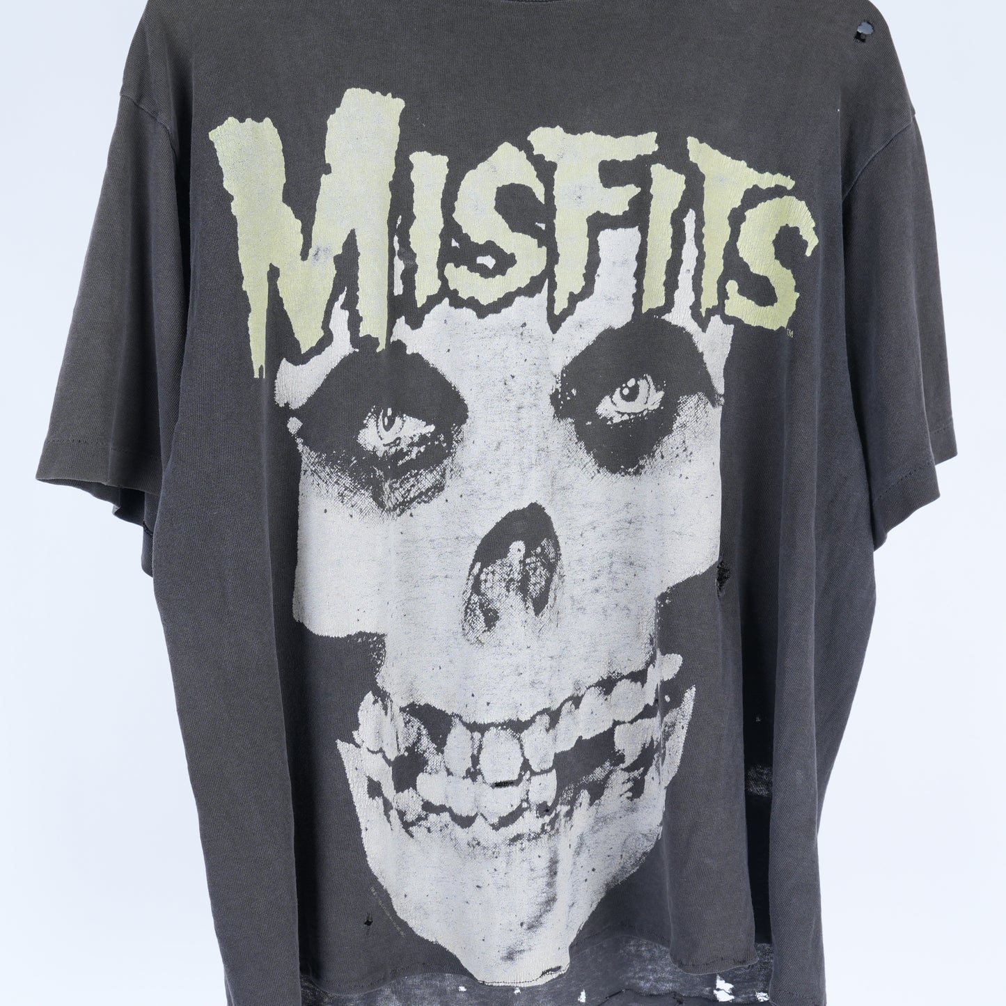 Misfits Thrashed Faded Green Skull Tee