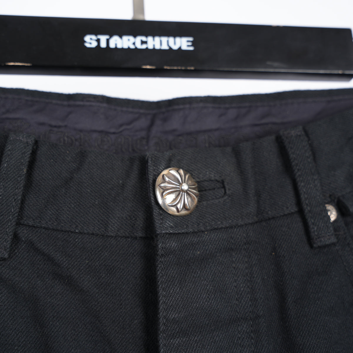 CHROME HEARTS GREEN CHEETAH PATCH DENIM