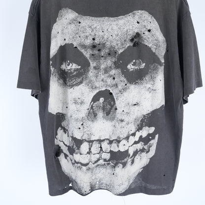 Misfits Thrashed Faded Green Skull Tee