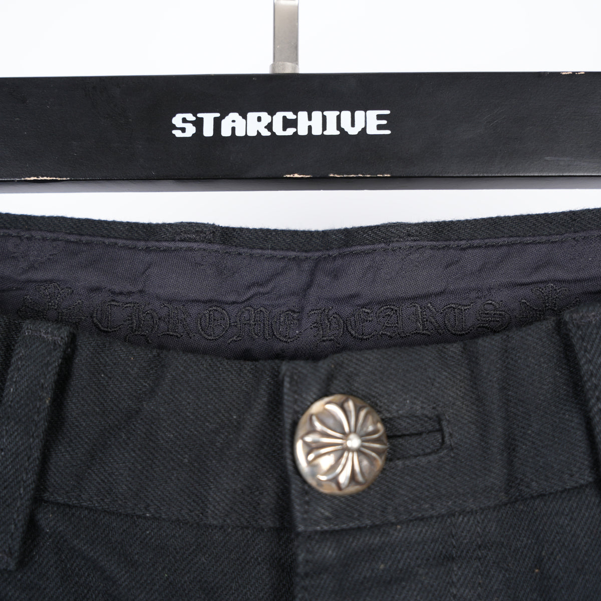 CHROME HEARTS GREEN CHEETAH PATCH DENIM