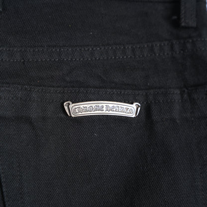 CHROME HEARTS GREEN CHEETAH PATCH DENIM