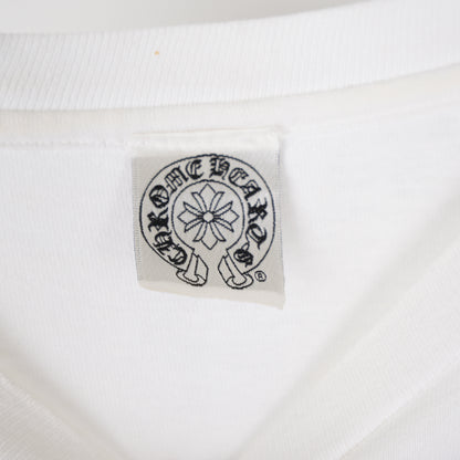 CHROME HEARTS VINTAGE WHITE HORSESHOE FLORAL CROSS POCKET LONG SLEEVE
