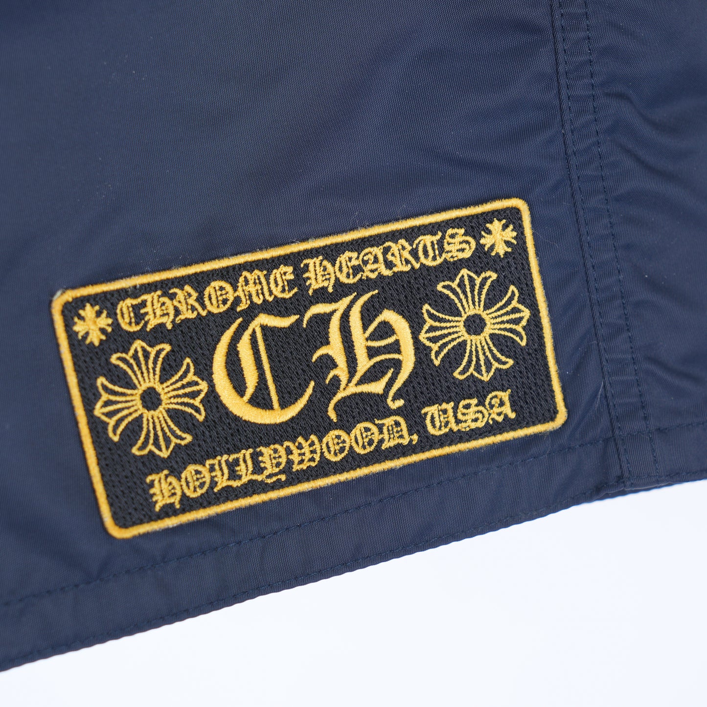 CHROME HEARTS NAVY CH PATCH SHORTS