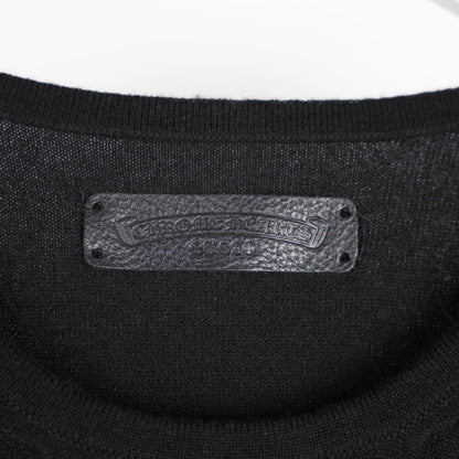 CHROME HEARTS FULL CASHMERE EMBROIDERED CROSS SLEEVE SWEATER