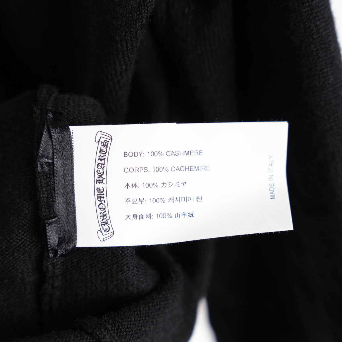 CHROME HEARTS FULL CASHMERE EMBROIDERED CROSS SLEEVE SWEATER