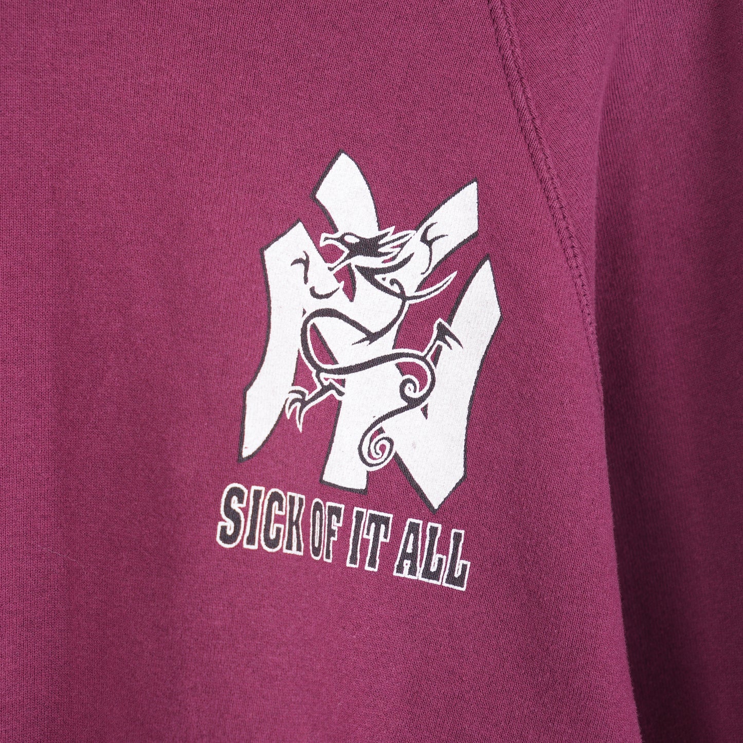 VINTAGE MAROON SICK OF IT ALL HOODIE