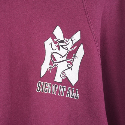 VINTAGE MAROON SICK OF IT ALL HOODIE