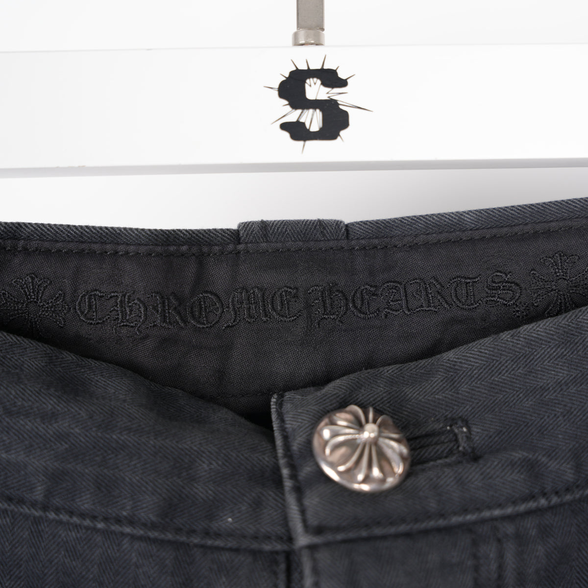 CHROME HEARTS HERRINGBONE CARPENTER PANTS