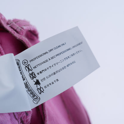 CHROME HEARTS PINK SEX RECORDS CROSS PATCH JEANS