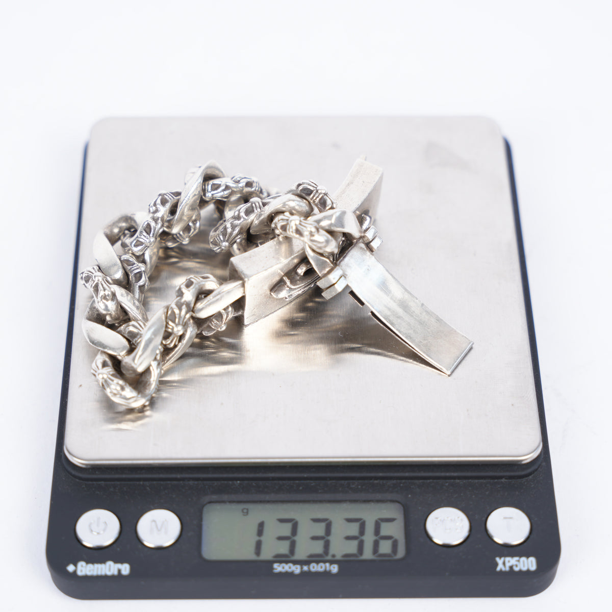 CHROME HEARTS FLORAL ID FANCY LINK BRACELET