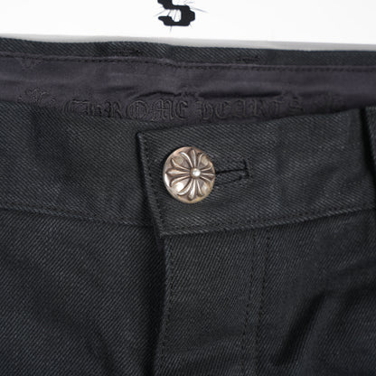 CHROME HEARTS BLACK KS CUT SELVEDGE DENIM
