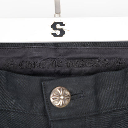 CHROME HEARTS BLACK KS CUT SELVEDGE DENIM