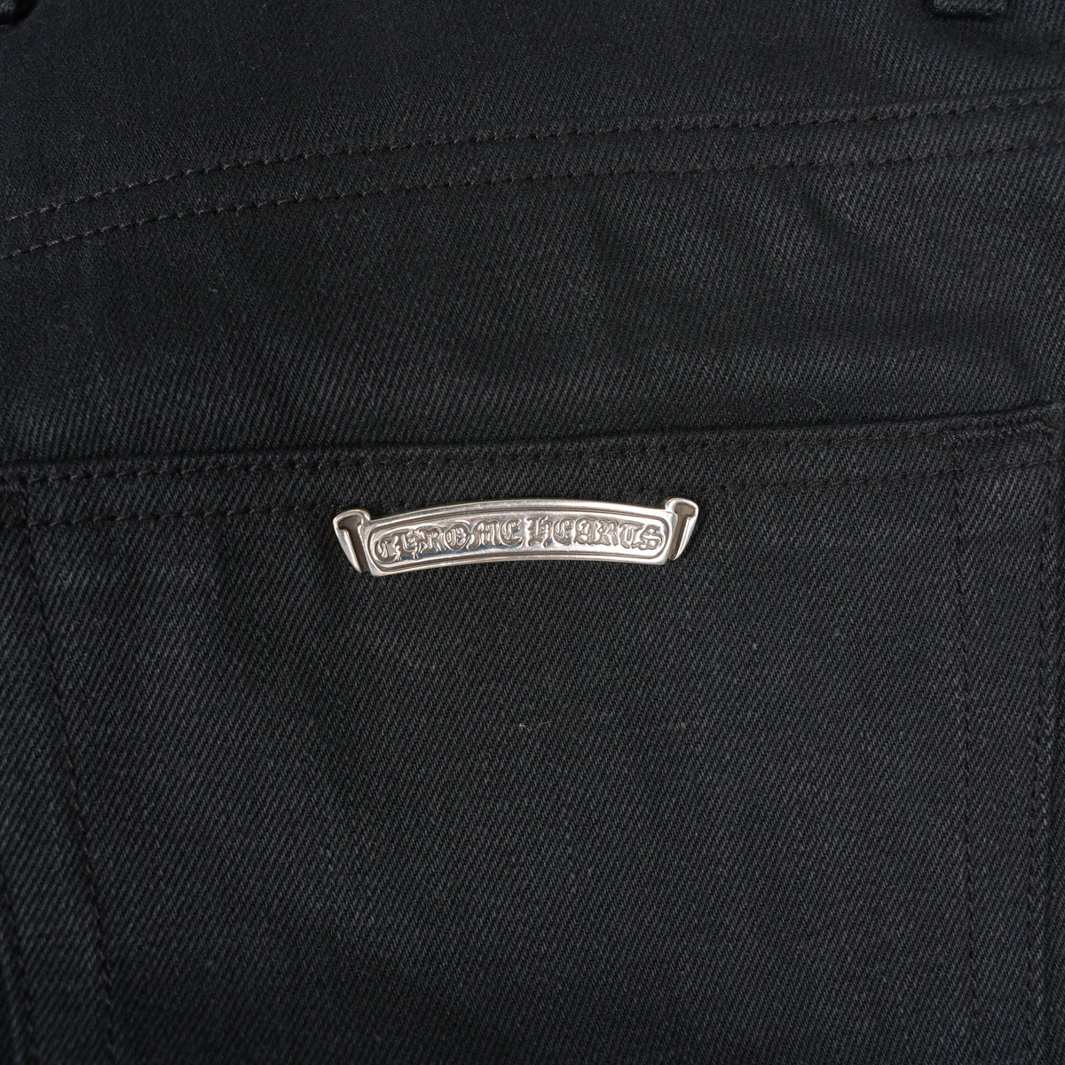 CHROME HEARTS BLACK KS CUT SELVEDGE DENIM