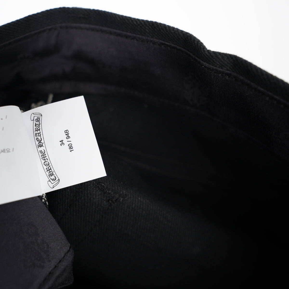 CHROME HEARTS BLACK KS CUT SELVEDGE DENIM