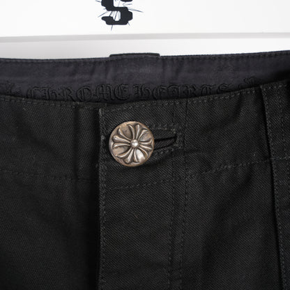 CHROME HEARTS BLACK CROSS PATCH FATIGUE PANTS