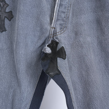 CHROME HEARTS X GALLERY DEPT. CROSS PATCH LEVI'S DENIM PANTS