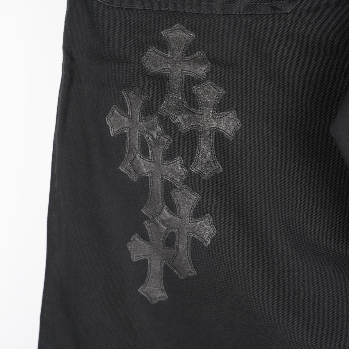 CHROME HEARTS BLACK CROSS PATCH FATIGUE PANTS