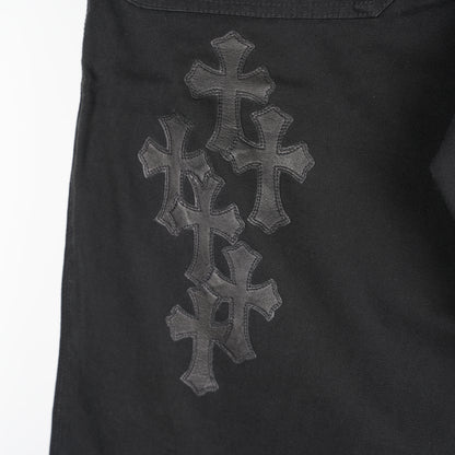CHROME HEARTS BLACK CROSS PATCH FATIGUE PANTS