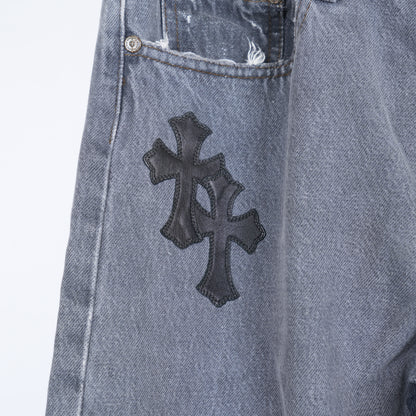 CHROME HEARTS X GALLERY DEPT. CROSS PATCH LEVI'S DENIM PANTS