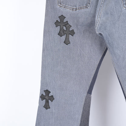 CHROME HEARTS X GALLERY DEPT. CROSS PATCH LEVI'S DENIM PANTS