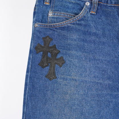 CHROME HEARTS BLACK PATCH DARK WASH LEVIS 517