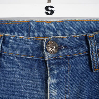 CHROME HEARTS BLACK CROSS PATCH BLUE LEVIS DENIM