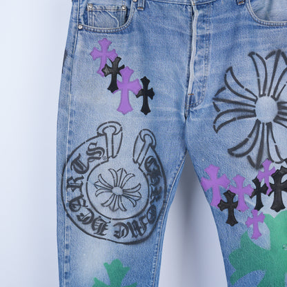 CHROME HEARTS BLUE STENCIL JEAN