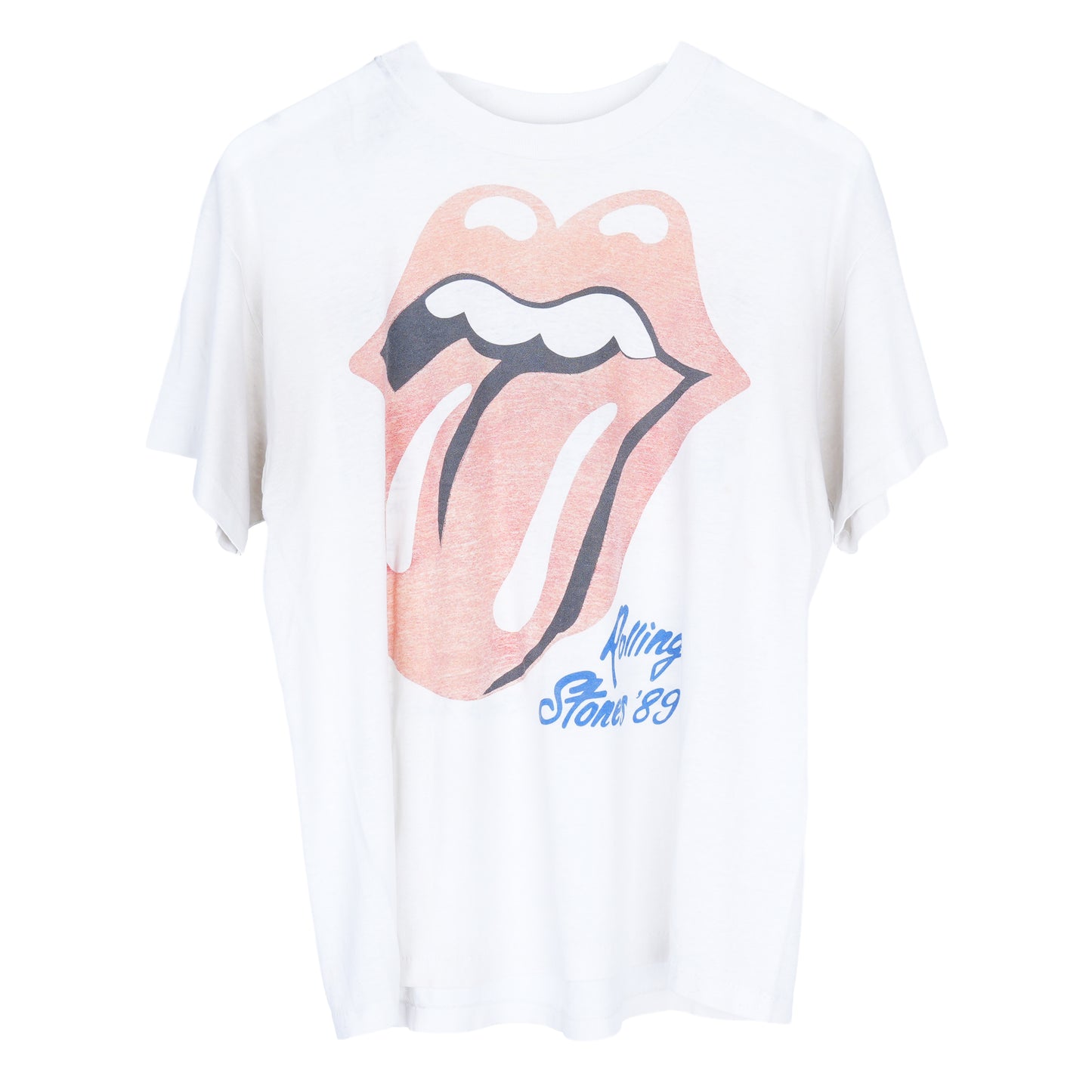 Faded White 1989 Rolling Stones Tongue T-Shirt