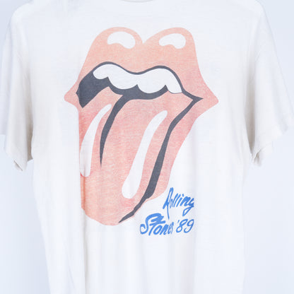 Faded White 1989 Rolling Stones Tongue T-Shirt