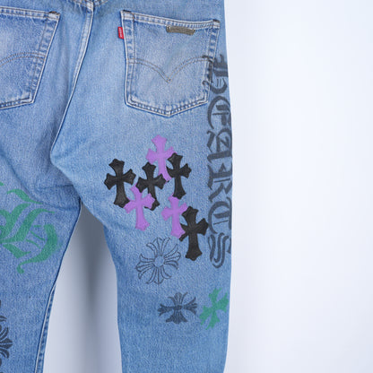 CHROME HEARTS BLUE STENCIL JEAN