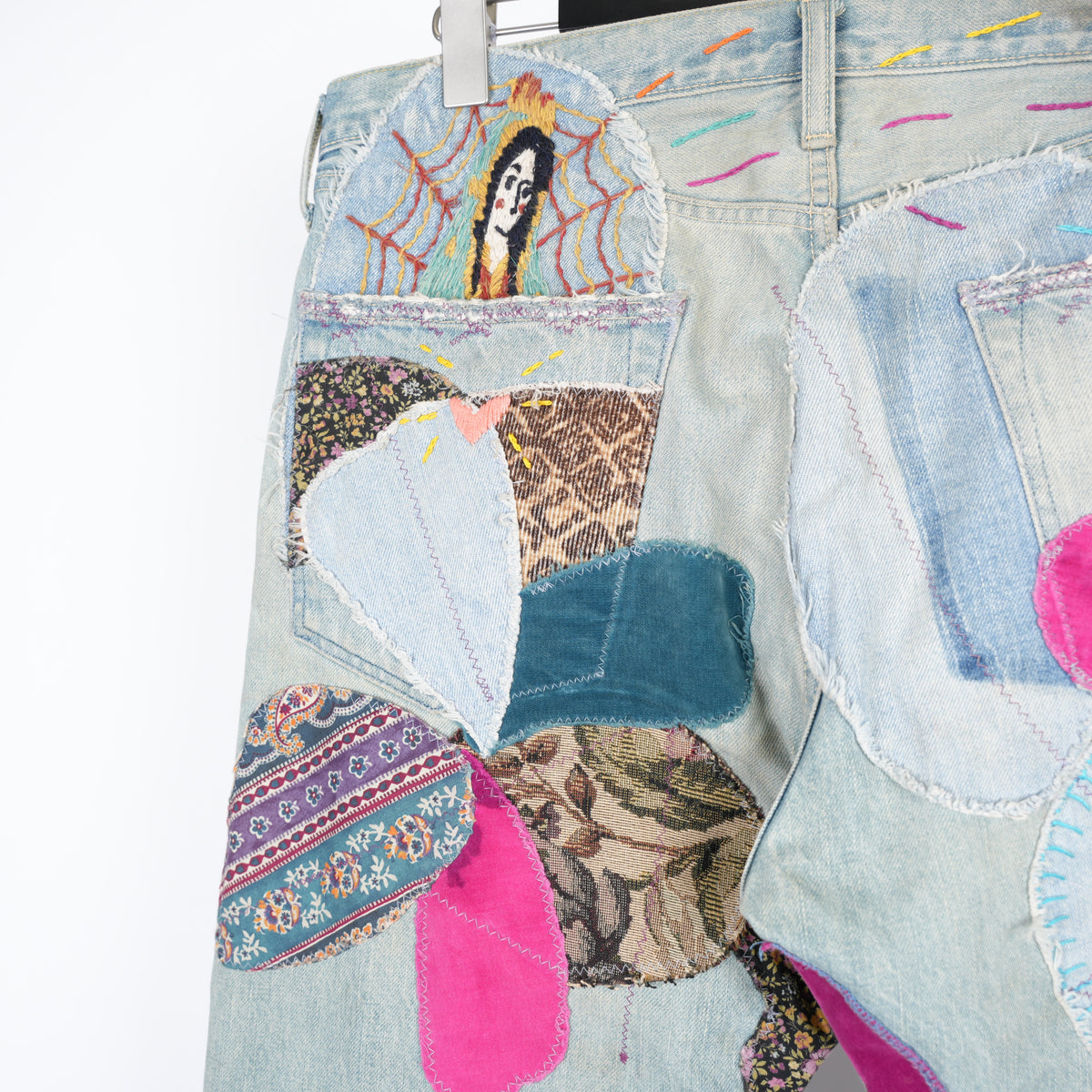 KAPITAL EL PASO FLARED PATCHWORK 14OZ DENIM