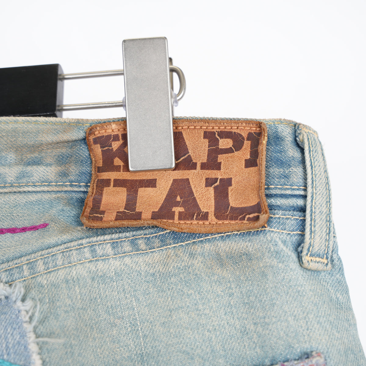KAPITAL EL PASO FLARED PATCHWORK 14OZ DENIM