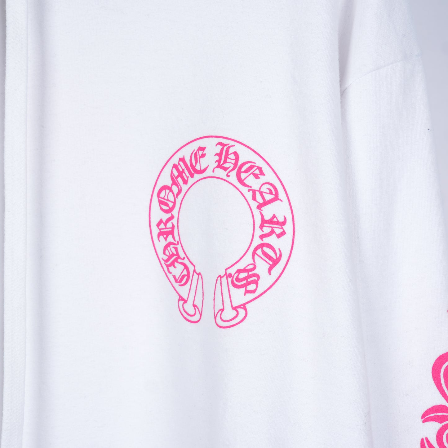 CH WHITE FLORAL HOT PINK HOODIE