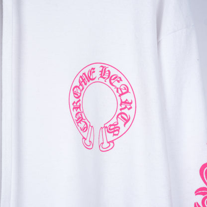 CH WHITE FLORAL HOT PINK HOODIE