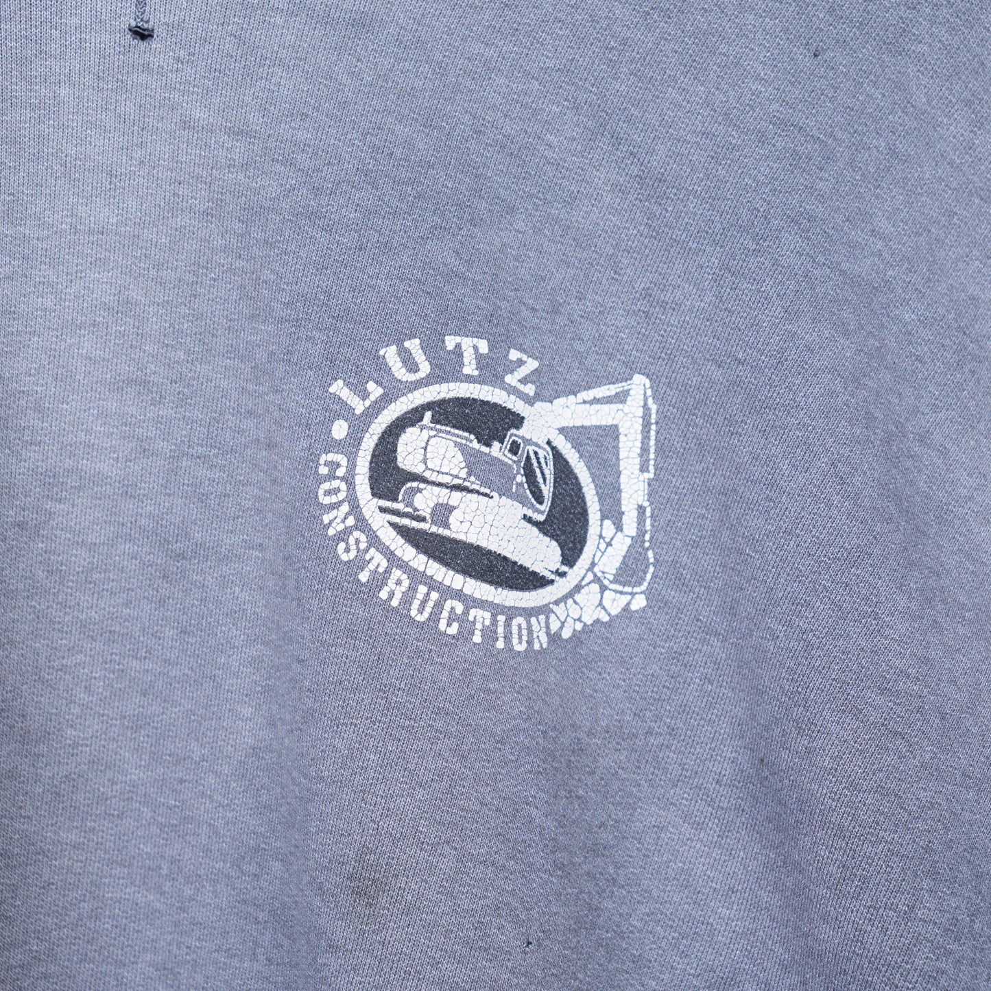 FADED GREY THRASHED CONSTRUCTION HOODIE