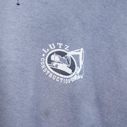 FADED GREY THRASHED CONSTRUCTION HOODIE