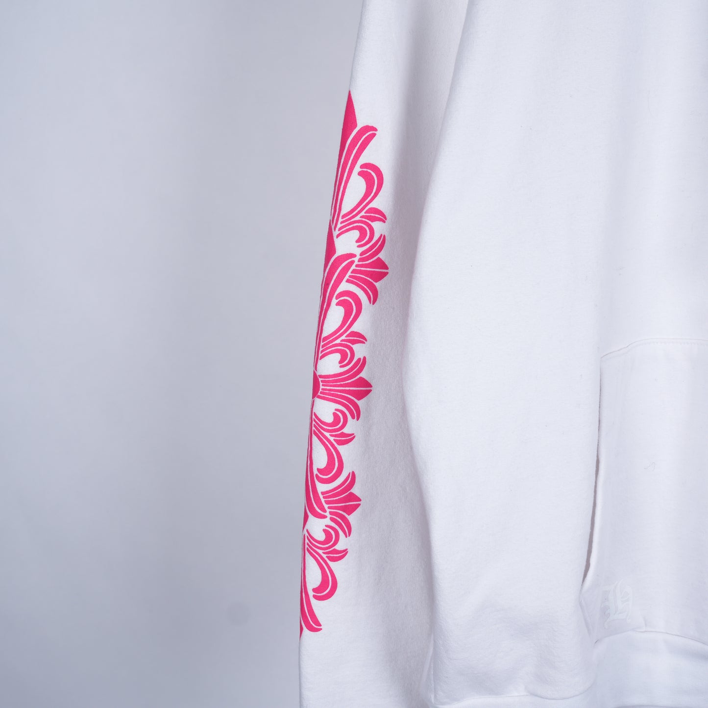 CH WHITE FLORAL HOT PINK HOODIE