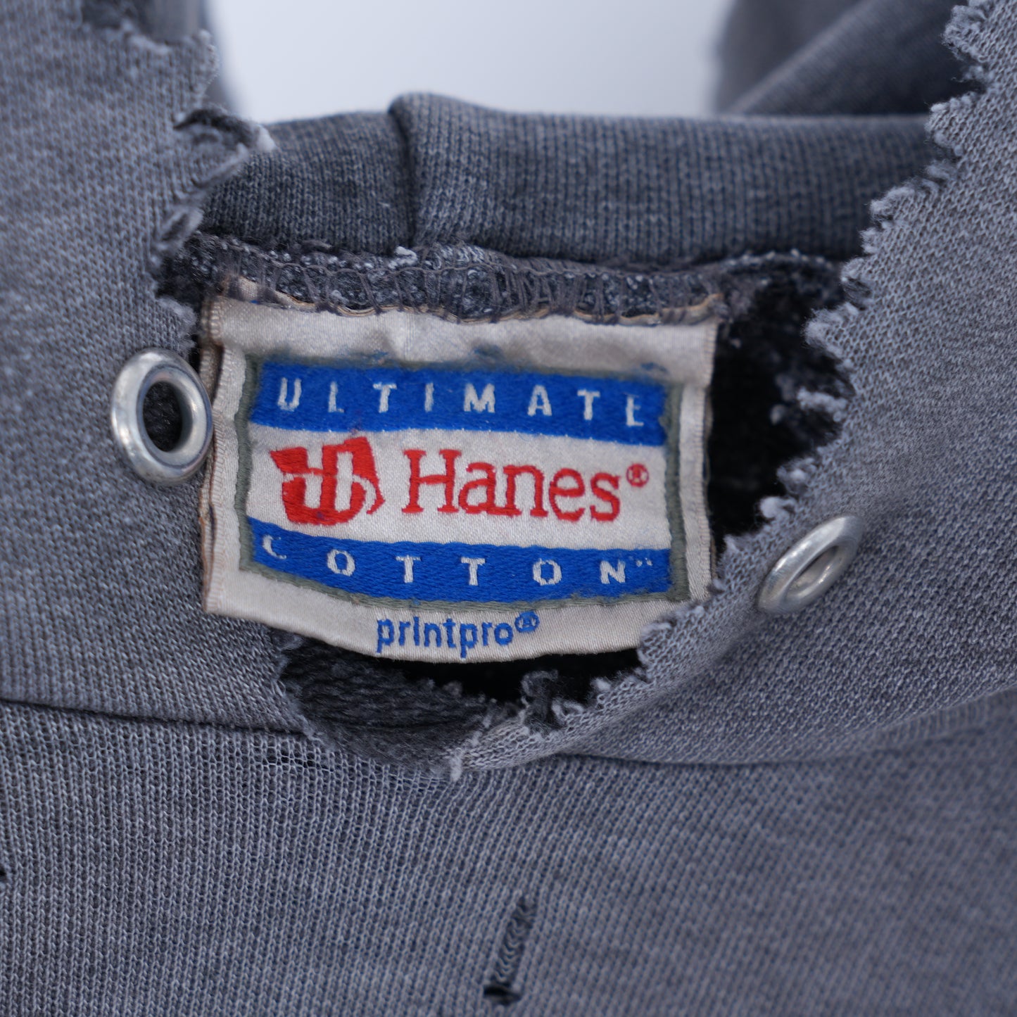 FADED GREY THRASHED CONSTRUCTION HOODIE