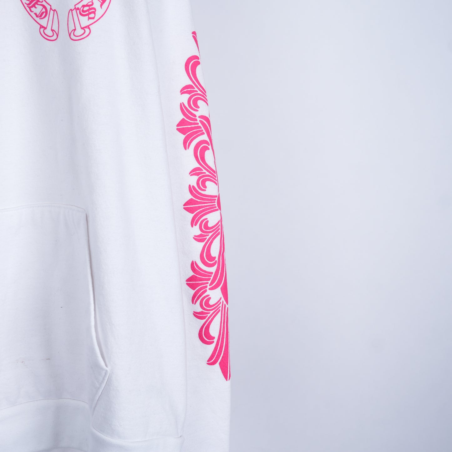CH WHITE FLORAL HOT PINK HOODIE
