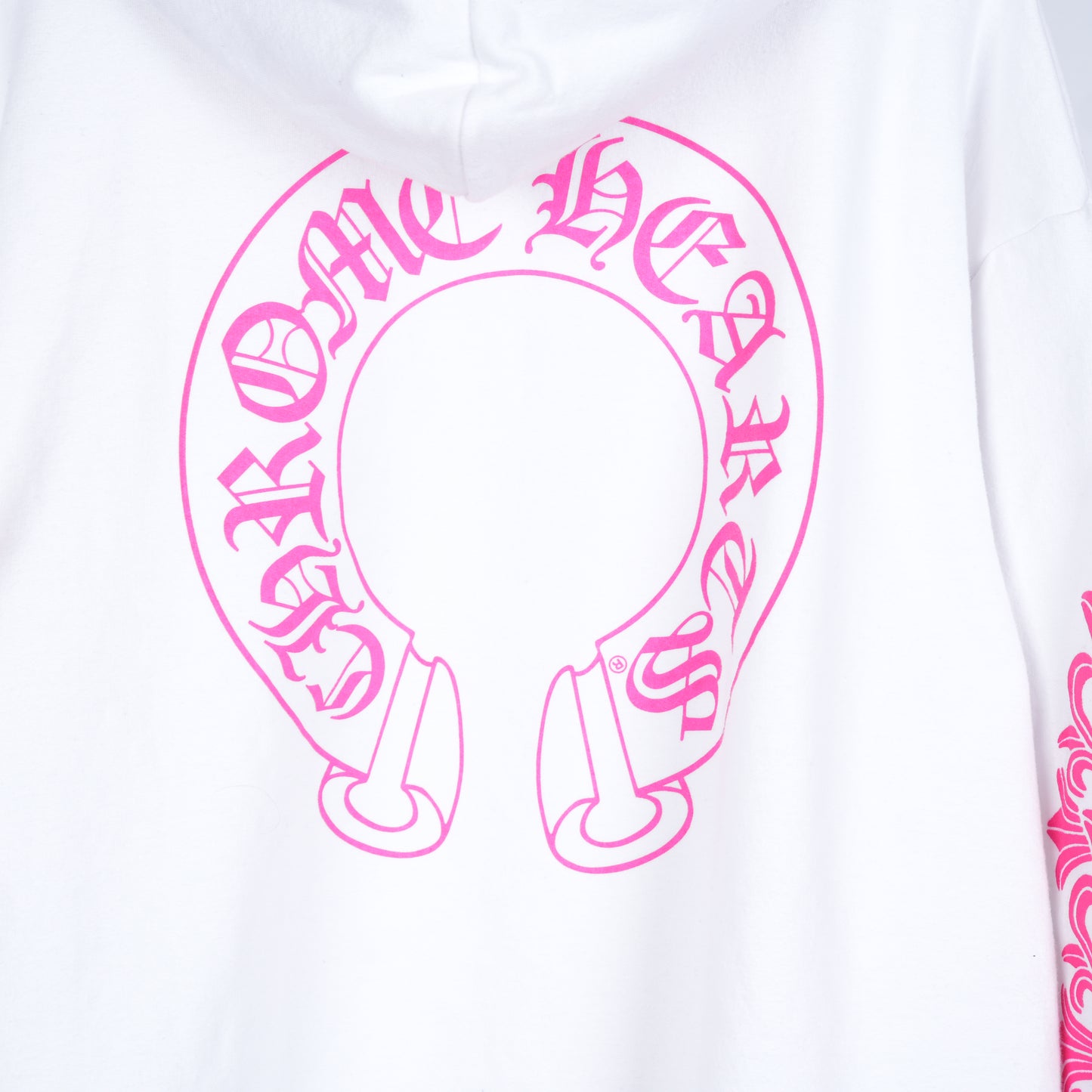 CH WHITE FLORAL HOT PINK HOODIE