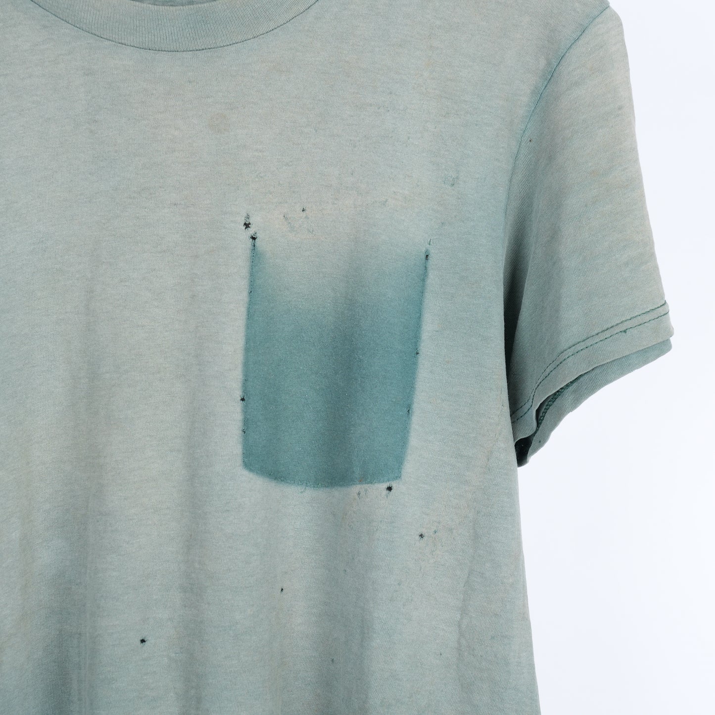 FADED GREEN BOXY GHOST POCKET T-SHIRT